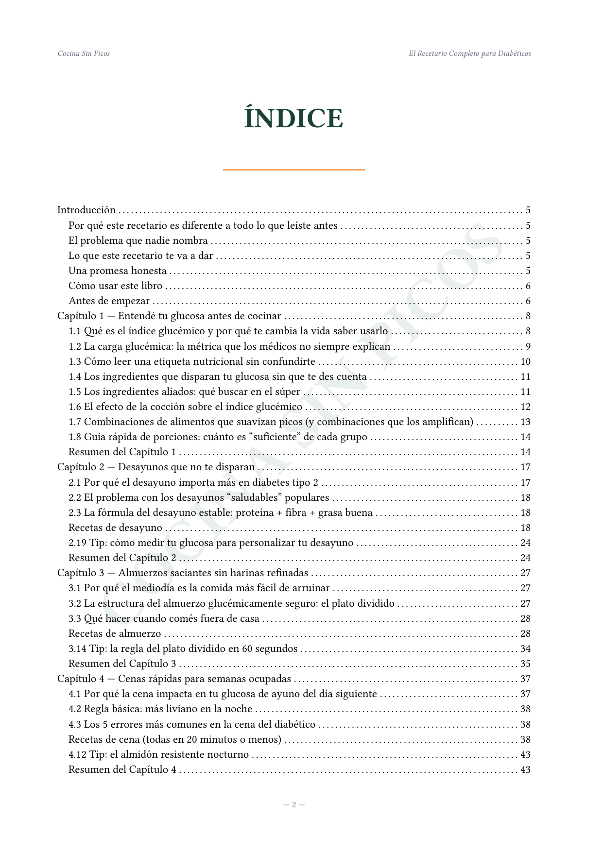 Página interior de Cocina Sin Picos